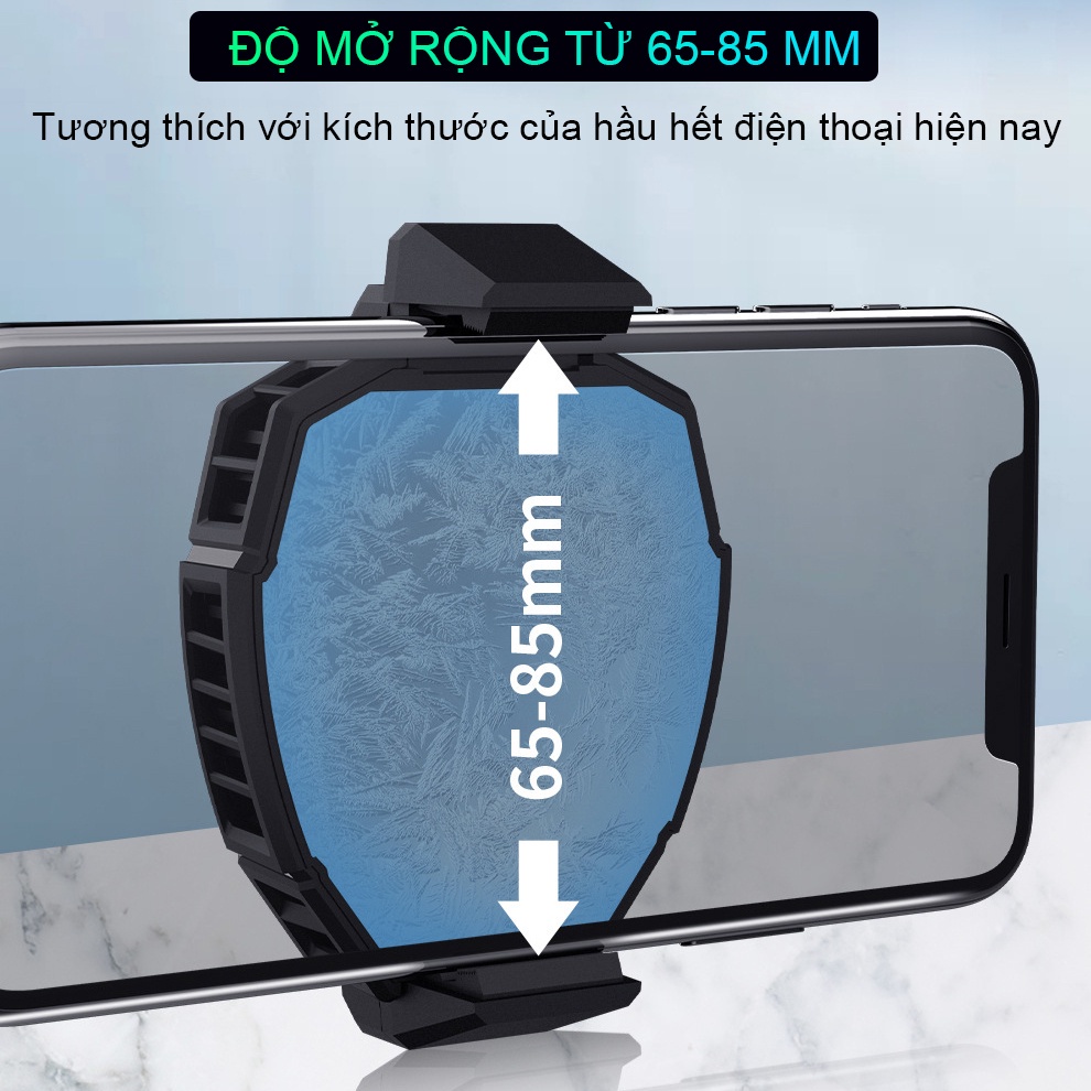 Quạt tản nhiệt điện thoại sò lạnh MEMO DL05/FL05/G6 chơi PUBG FF ROS Siêu lạnh, hiển thị nhiệt độ, LED RGB, Kẹp 2 chiều