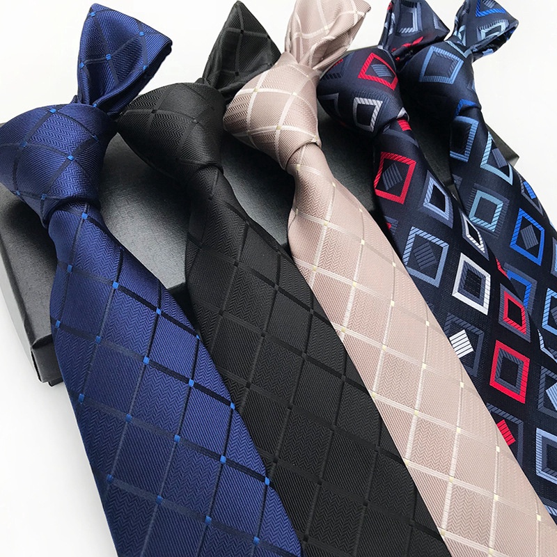 Cà vạt EFAN vải lụa dệt kẻ sọc nhiều màu sắc tùy chọn 8cm sang trọng dành cho nam