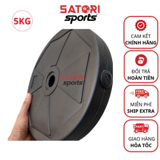 Đĩa tạ bánh nhựa 5kg, bánh tạ nhựa cao cấp spider tạ bánh nhựa tập gym - satori sport