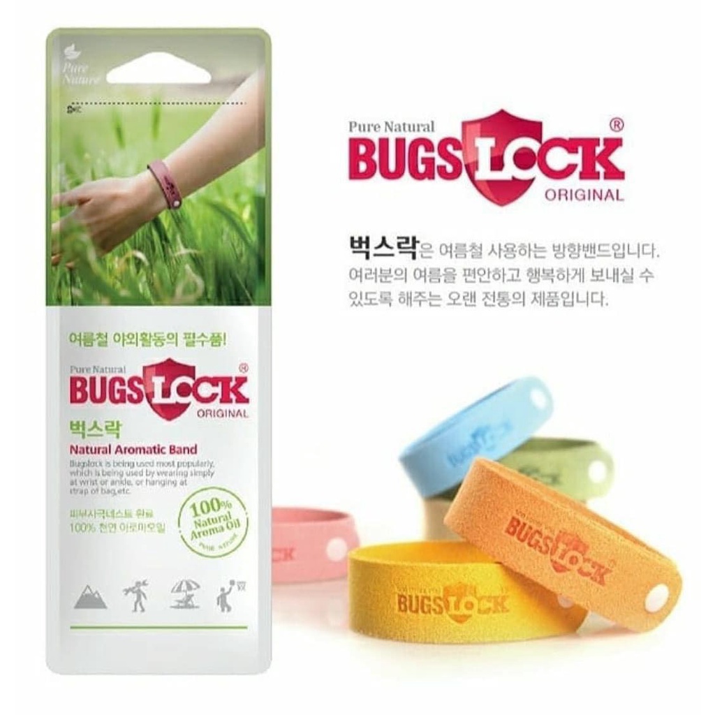 Vòng đeo tay đuổi muỗi, chống côn trùng Bugs Lock Natural Aromatic Band Hàn Quốc