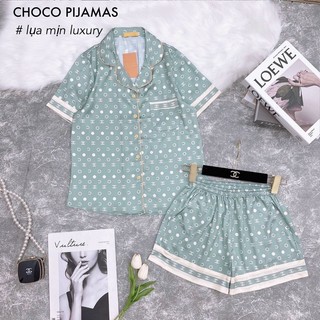 bộ lụa ngắn tay hãng sam choco áo ngắn tay quần đùi bộ mặc nhà đẹp bộ pijama cao cấp