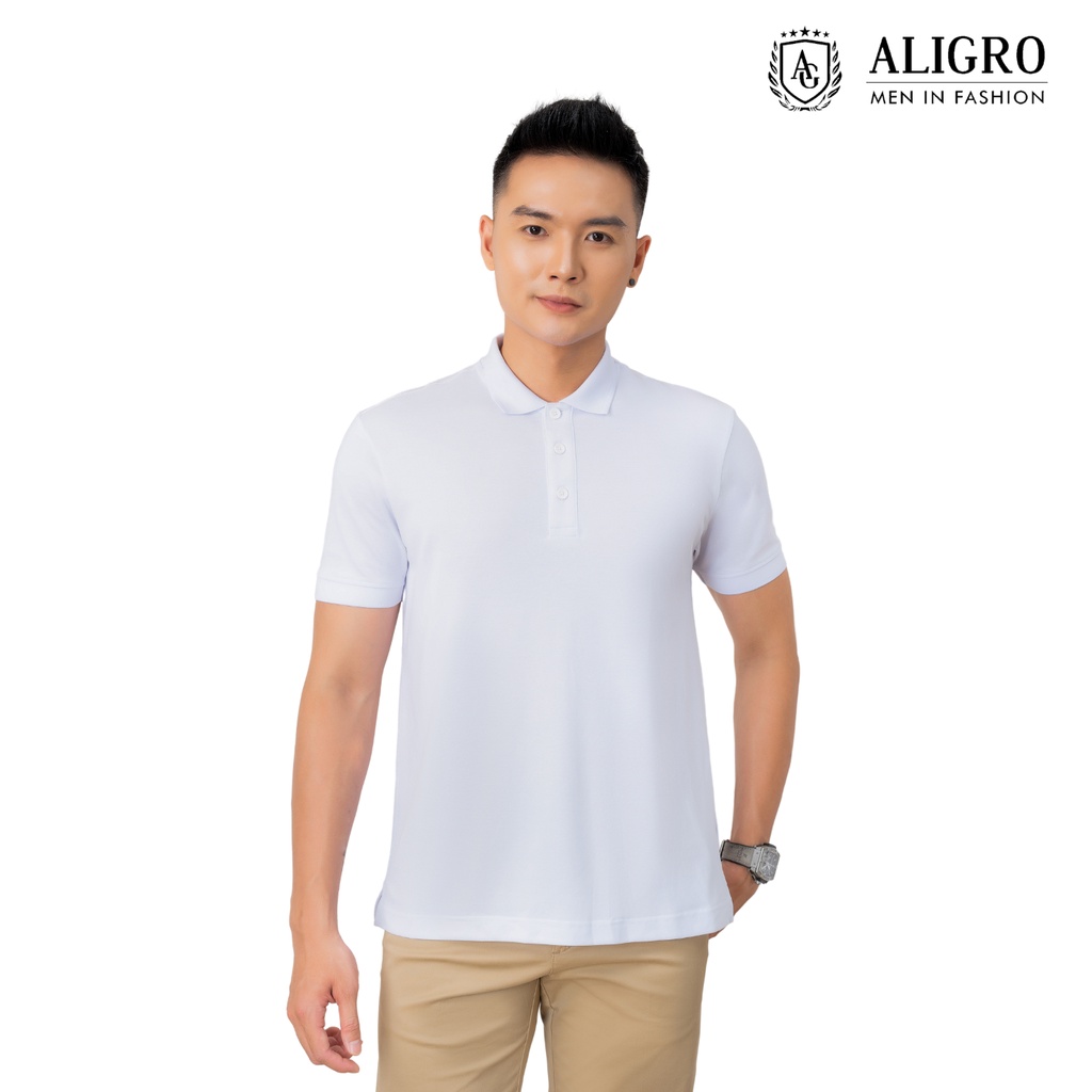 Áo polo nam ngắn tay ALIGRO trơn chất liệu cotton cao cấp, thiết kế basic 4 màu ALGPLO2A4M