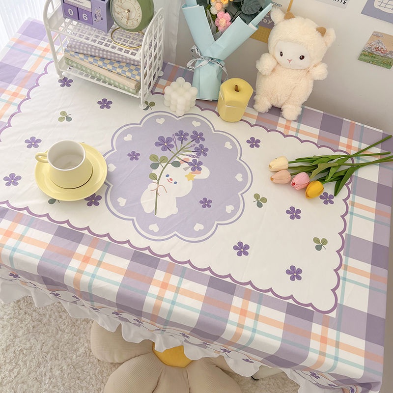 Khăn Trải Bàn Hình Vuông Họa Tiết Hoạt Hình Siêu Dễ Thương