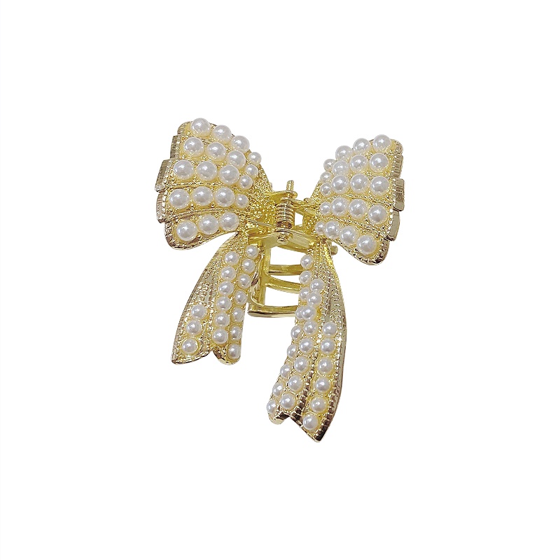 Kẹp Tóc Nơ Đính Ngọc Trai