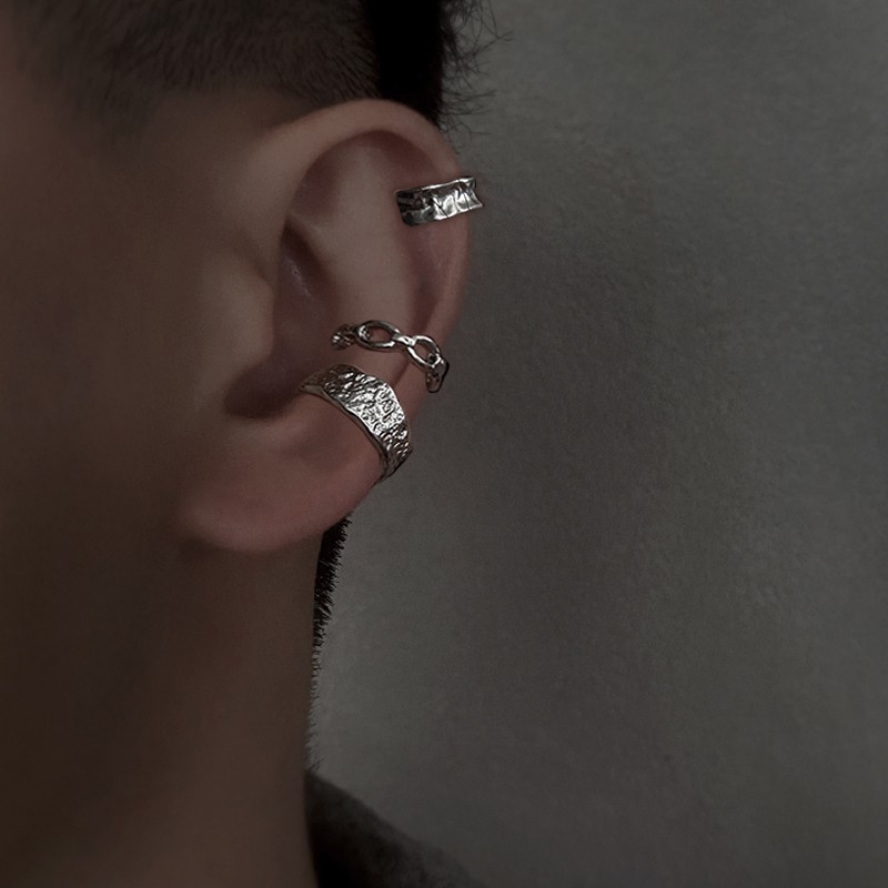Khuyên Tai Kẹp Vành Tai Bằng Kim Loại Phong Cách punk Hip hop Cá Tính Dành Cho Nam Và Nữ