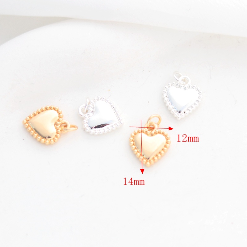 Mặt Dây Chuyền Bằng Đồng Mạ Vàng 14k Hình Trái Tim 12 * 14mm diy