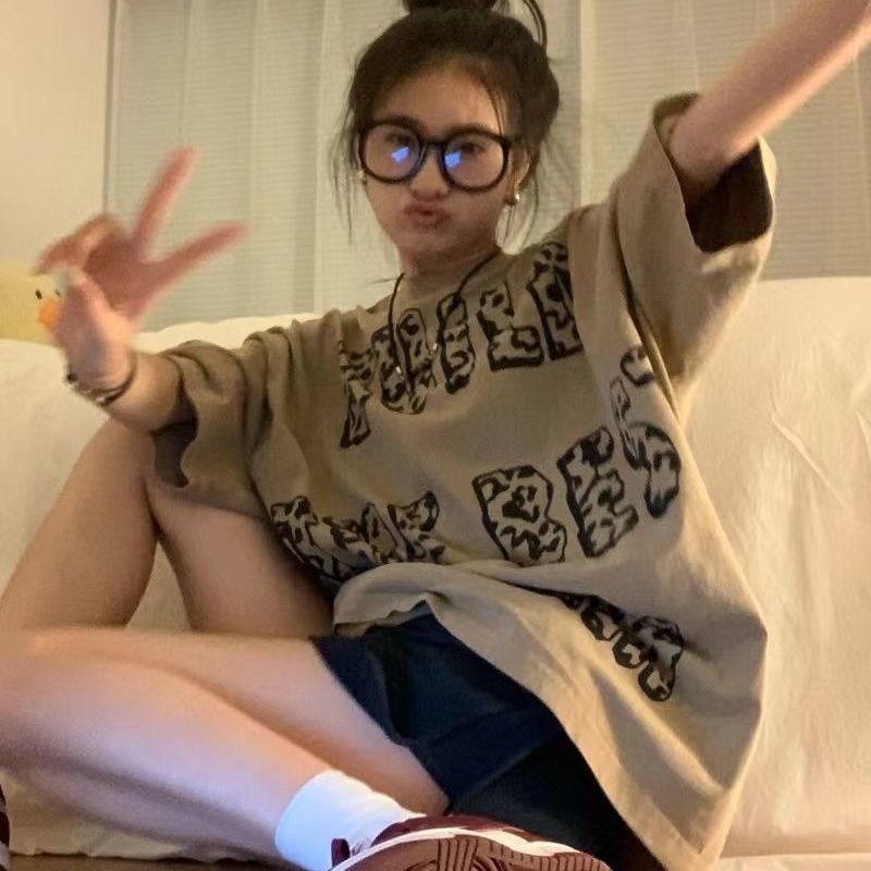 Áo thun nữ COZOK tay lỡ dáng dài rộng thời trang Hàn Quốc