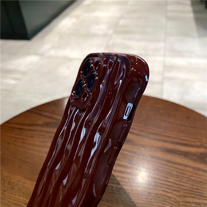 Ốp Điện Thoại iPhone 14 13 12 11 Pro max 14 plus case ốp lưng điện thoại i phone 14 13 12 11 promax Chống Sốc Bảo Vệ camera Kiểu Gợn Sóng Sang Trọng Sáng Tạo Cho iP 11 12 13 14 Pro max 14plus