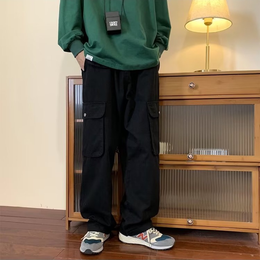 Quần ống rộng Nhiều Túi quần túi hộp nam Phong Cách Mỹ quần túi hộp nữ Thời Trang cargo pants Nam