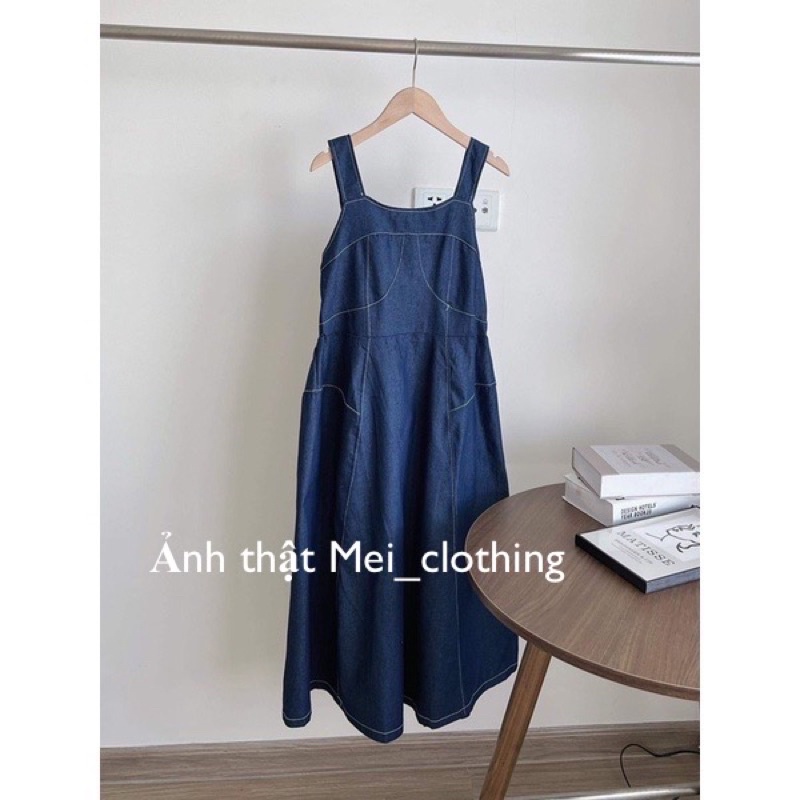 Váy yếm bò lưng chun style Hàn Quốc 2 màu