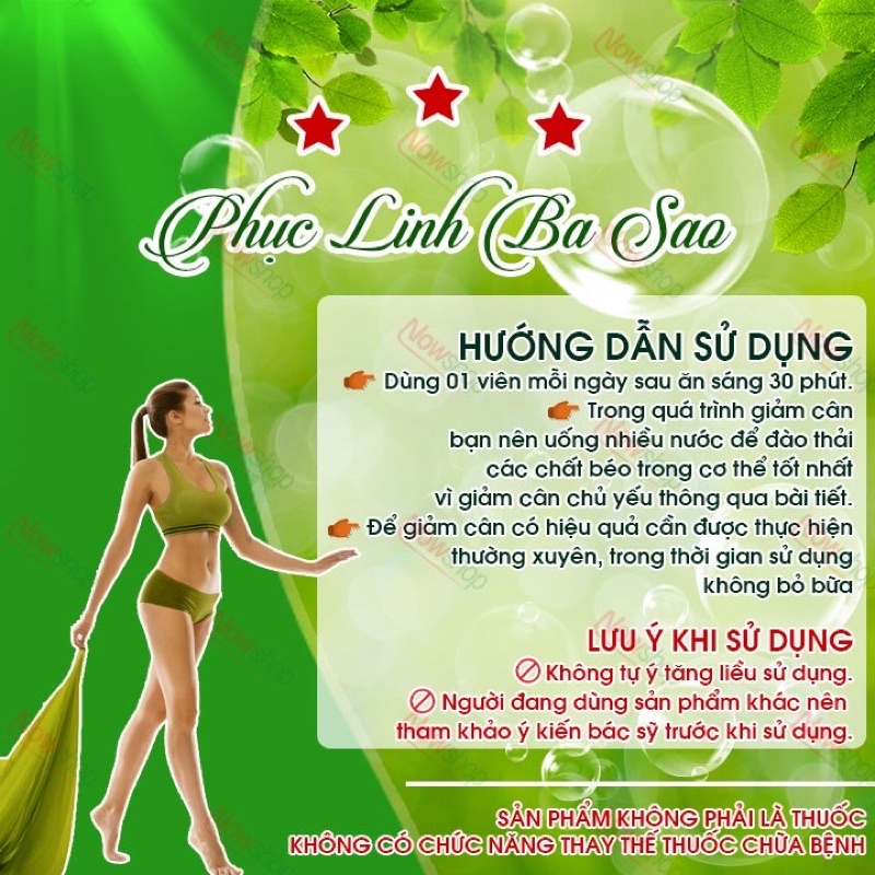 VIÊN GIẢM CÂN PHỤC LINH BA SAO - Hộp 30 Viên