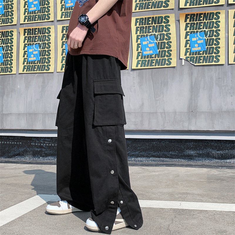 Quần cargo pants nam ống rộng, quần kaki túi hộp hiphop ống rộng suông dài trơn thời trang cho nam Zinti QD43