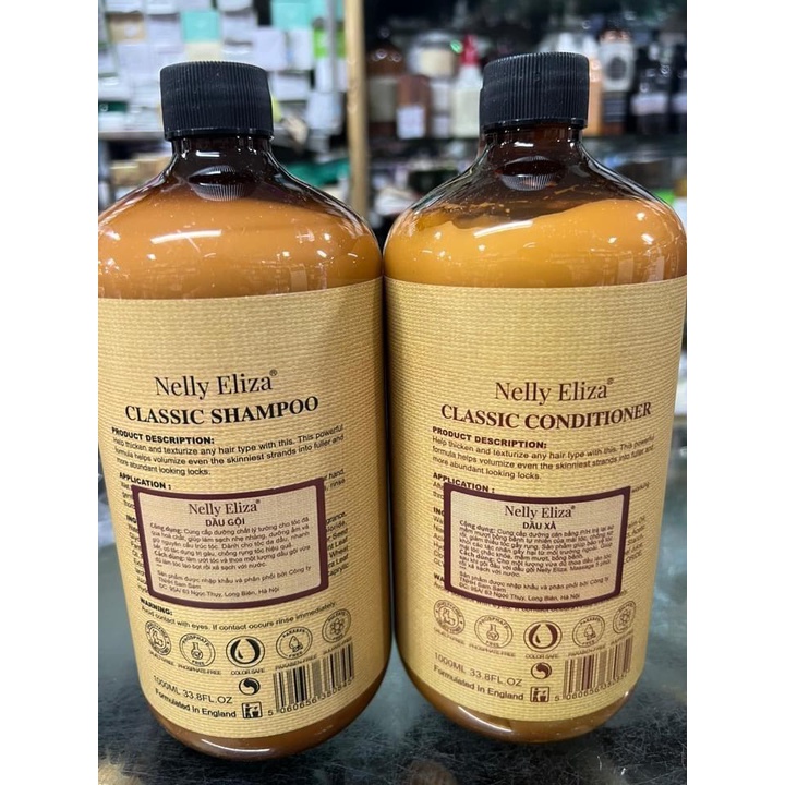 Bộ đôi dầu gội dầu xả Nelly Eliza Collagen Classic 1000ml chính hãng