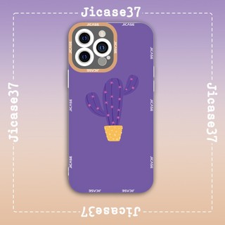 Ốp lưng iphone samsung xiaomi oppo cạnh vuông Jicase JMcase Xương Rồng Tím Purple Cactus Art