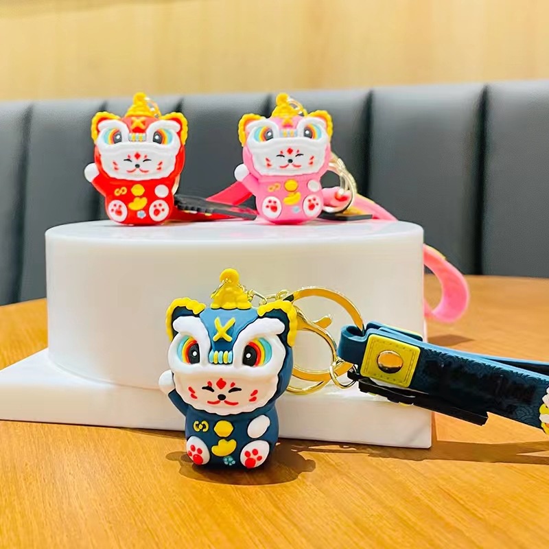 Móc Khóa Hình Mèo May Mắn / Sư Tử Hoạt Hình Dễ Thương Sáng Tạo