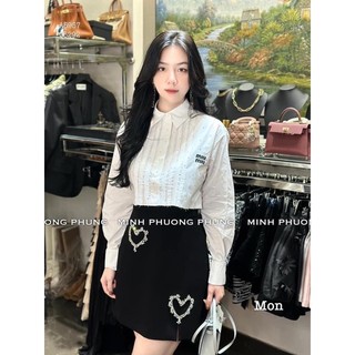Áo Sơmi Croptop Miumiu Đá