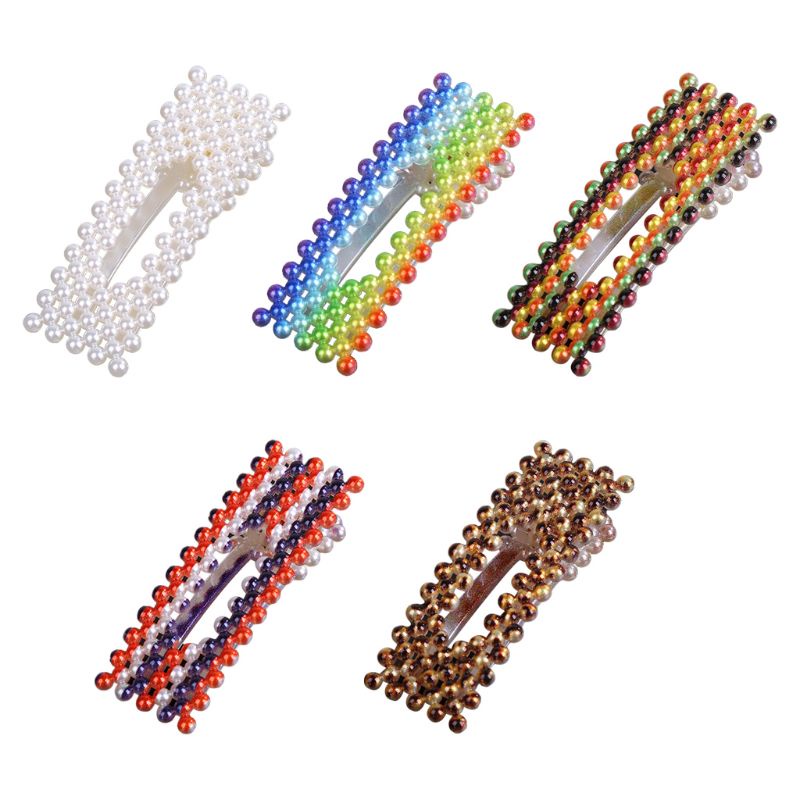 Kẹp Tóc Nhựa Hình Chữ Nhật Họa Tiết Da Báo Màu Cầu Vồng Kiểu Hàn Quốc Xinh Xắn