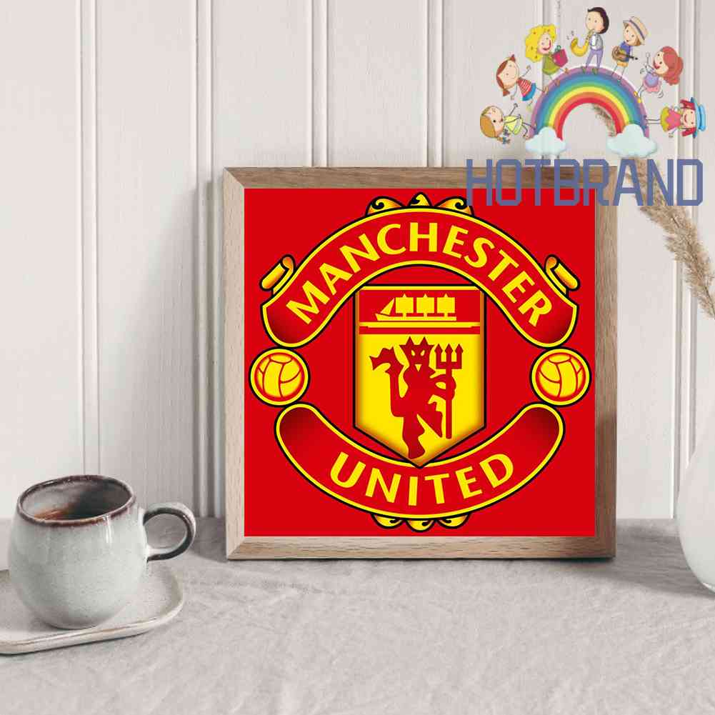 Bộ Tranh Đính Đá 5D Toàn Diện Họa Tiết Câu Lạc Bộ Bóng Đá Manchester United Độc Đáo DIY
