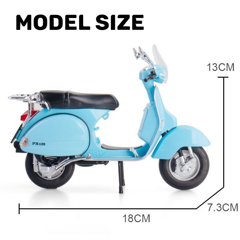 Mô Hình Xe Vespa 125 Tỉ Lệ 1: 10 Bằng Hợp Kim Có Đèn Và Nhạc Cho Bé