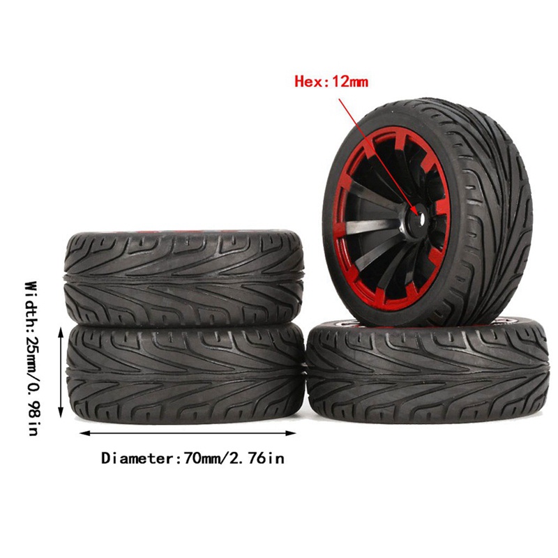 Bánh Xe Thay Thế Cho Xe Hơi Điều Khiển Từ Xa Tamiya TT01 TT02 TA-06 XV-01 PTG-2 HPI WR8 Kyosho HSP Tỉ Lệ 1 / 10