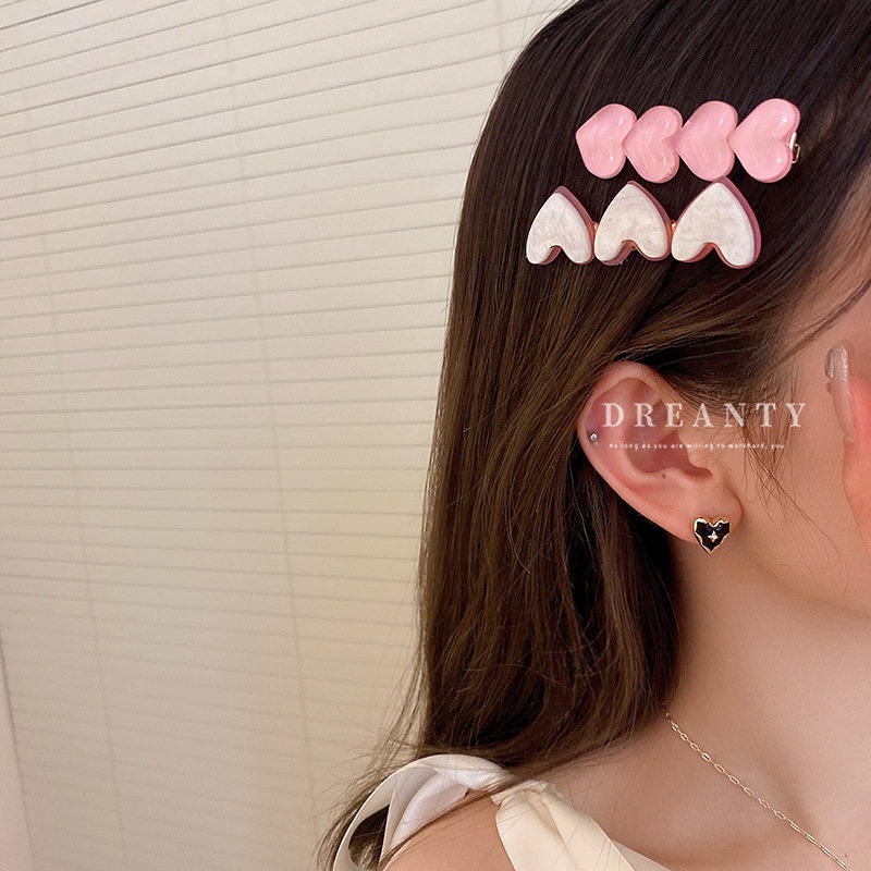 Kẹp Tóc Hai Lớp Hình Trái Tim Thời Trang Cho Nữ