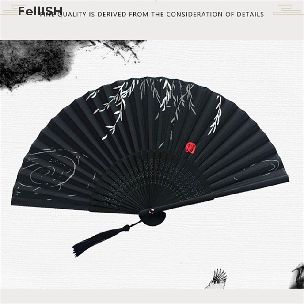 Quạt Xếp Bằng Lụa Phong Cách Trung Hoa Cổ Điển 439br