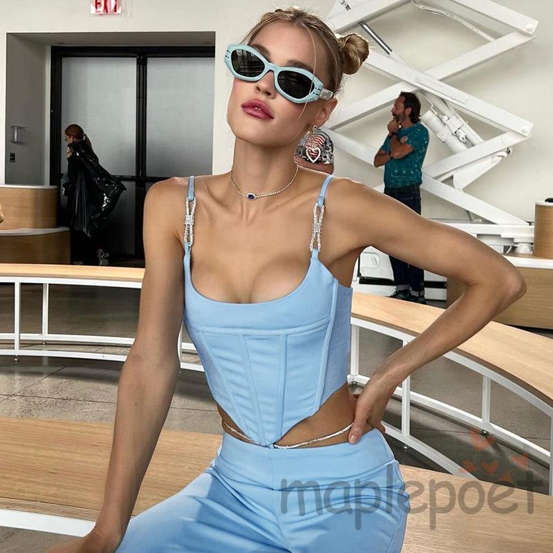 Áo Croptop Hai Dây Màu Sắc Thời Trang Quyến Rũ Cho Nữ