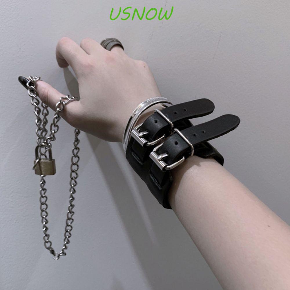 Vòng Tay Da PU Thiết Kế Khóa Kim Loại Phong Cách Hip Hop Hàn Quốc Thời Trang Cho Nam