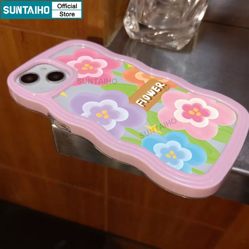 Suntaiho Ốp điện thoại họa tiết hoa thích hợp cho iPhone 11 Pro 14 Pro Max 12 13 Pro XR XS Max 7 Plus 8 Plus
