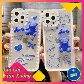 Ốp Lưng Silicon Chống Sốc Viền Nổi Smile Bear