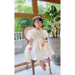 Váy ogaza hoa nổi bé gái