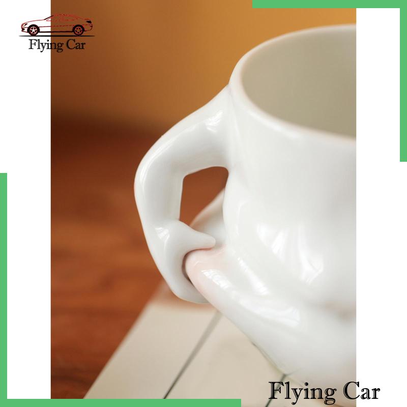 Cốc Uống Cà Phê Bằng Sứ Màu Trắng Có Tay Cầm Vui Nhộn Lzdjfmy2