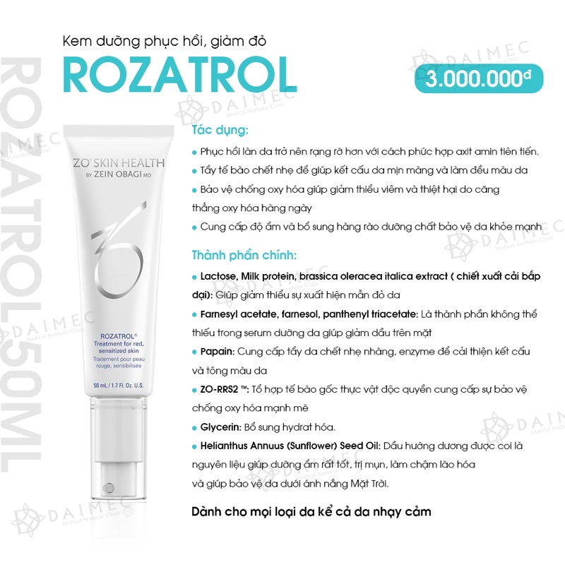 ⭐️ Serum dưỡng da nhạy cảm Zo Skin Rozatrol 50ml
