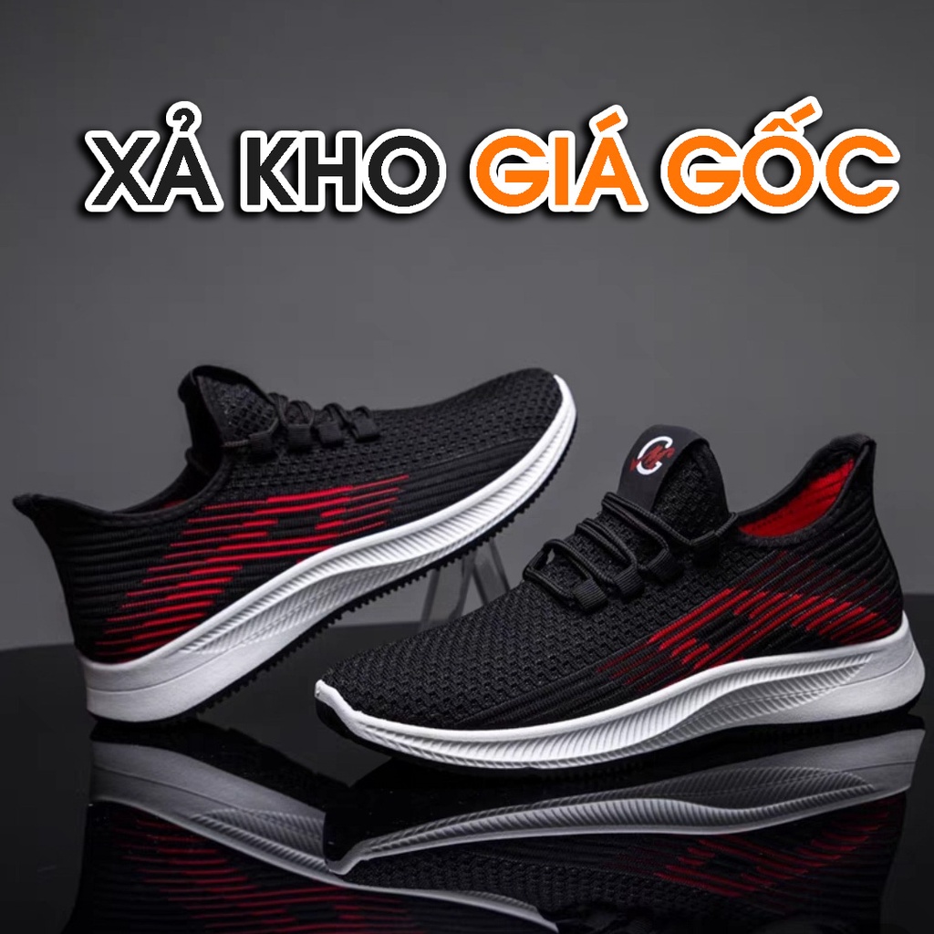 Giày thể thao nam buộc dây hai màu đen - trắng phong cách trẻ trung năng động L008