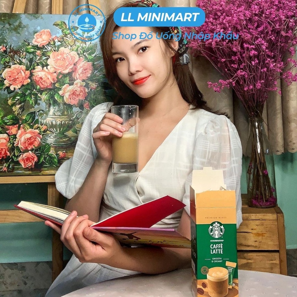 COMBO 2 Hộp Cà Phê Hòa Tan Starbucks Latte Hộp 4 Gói x 22G