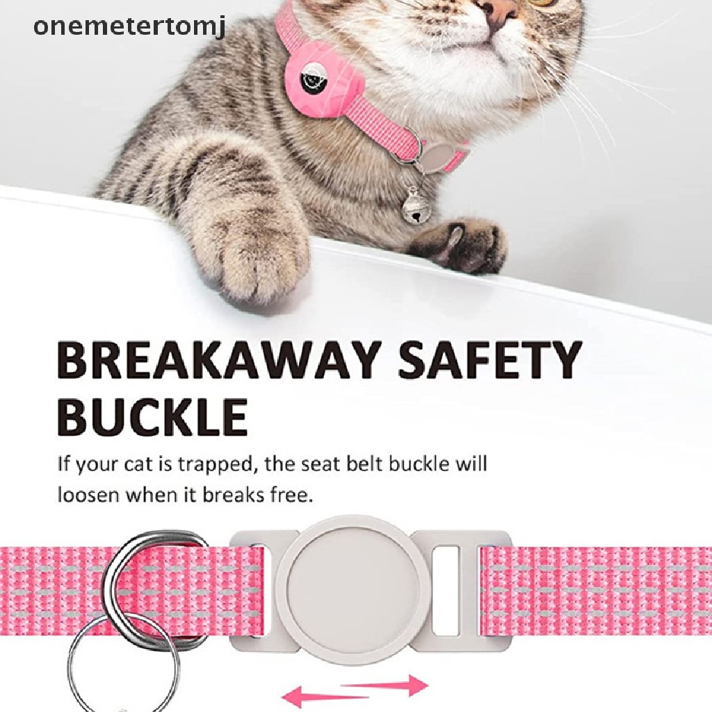 Onemetertomj AirTag Vòng Cổ Nylon Phản Quang Bảo Vệ Chống Thất Lạc Có Thể Điều Chỉnh Dành Cho Mèo / Cún Cưng / Mèo