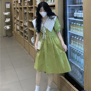 Happy-store ❤️ Mùa hè búp bê cổ áo cách học mới nữ tính ngọt ngào Nhật Bản nhỏ tay phồng siêu cổ tích váy chữ A
