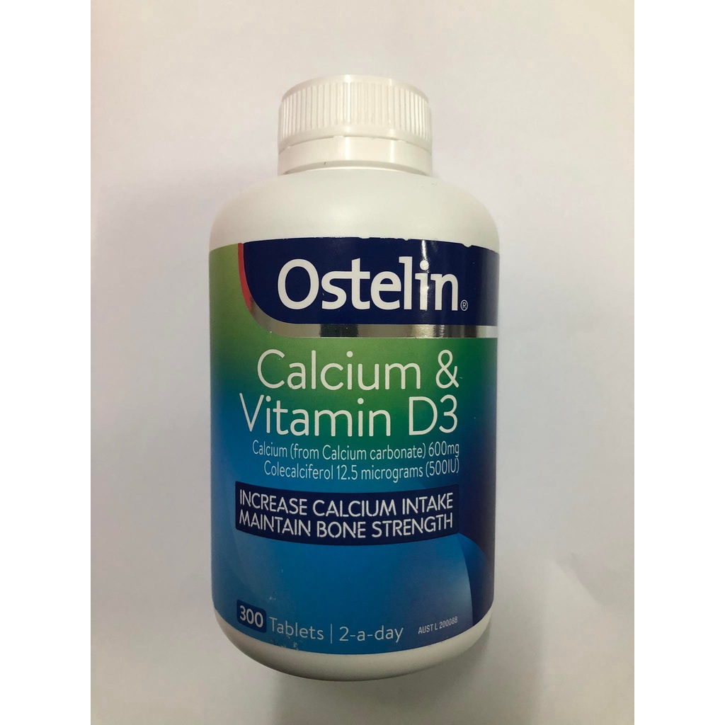 (Ostelin 300v) Bổ sung Canxi và Vitamin D3, Ostelin Calcium & Vitamin D3, Lọ 300 viên của Úc