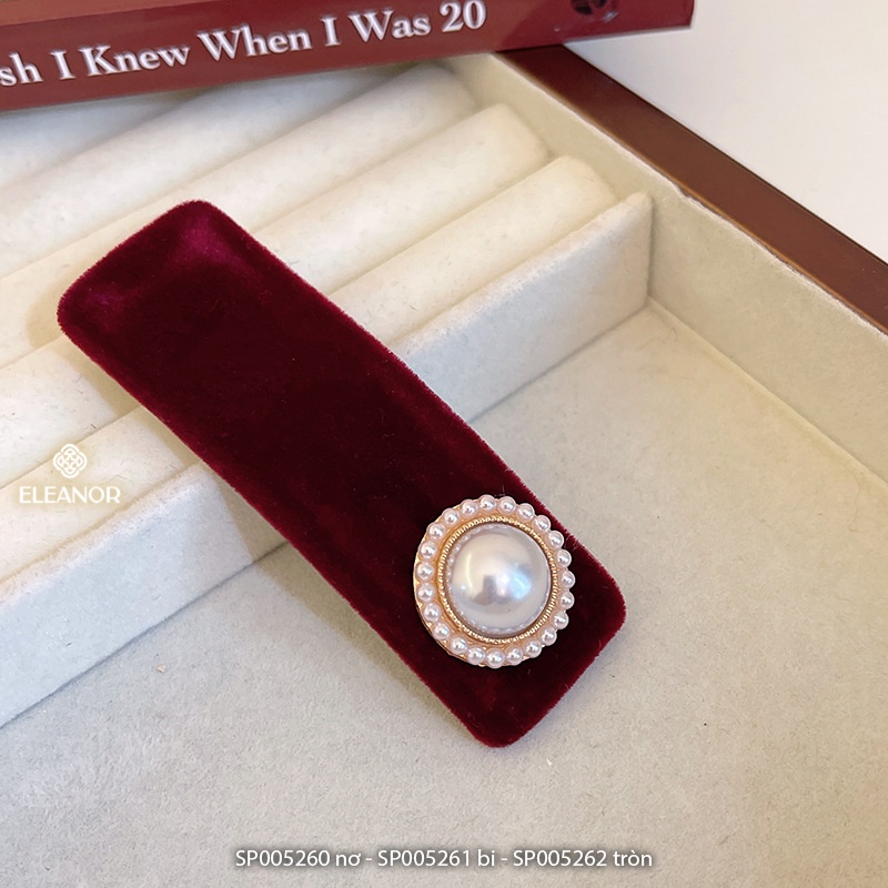 Kẹp tóc nữ Eleanor Accessories hình chữ nhật đính đá ngọc trai nhân tạo phụ kiện tóc 5260