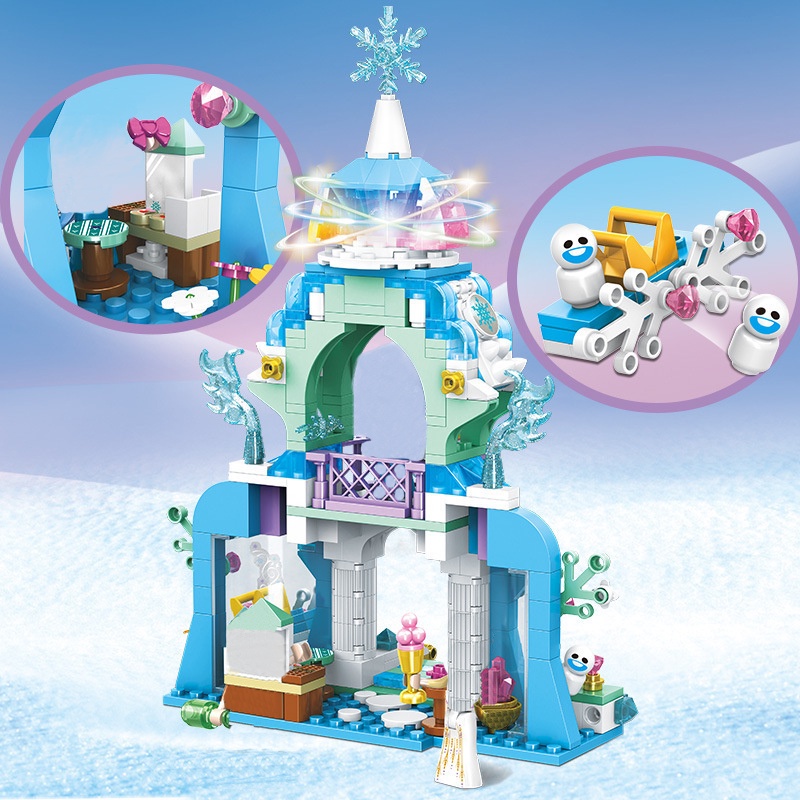 Bộ Đồ Chơi Lắp Ráp Lâu Đài Elsa Sáng Tạo Dành Cho Bé