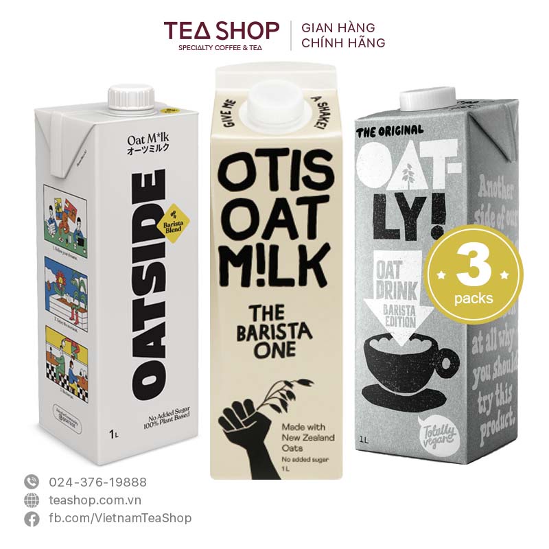 Sữa yến mạch Oatly Barista Edition + OATSIDE Barista Blend + OTIS The Barista One (3 x 1L)