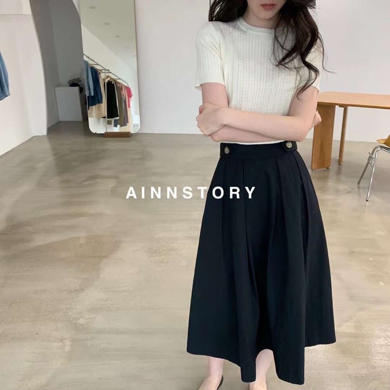 ( Ảnh thật ) C308 Áo len mỏng thừng ngắn tay ainn