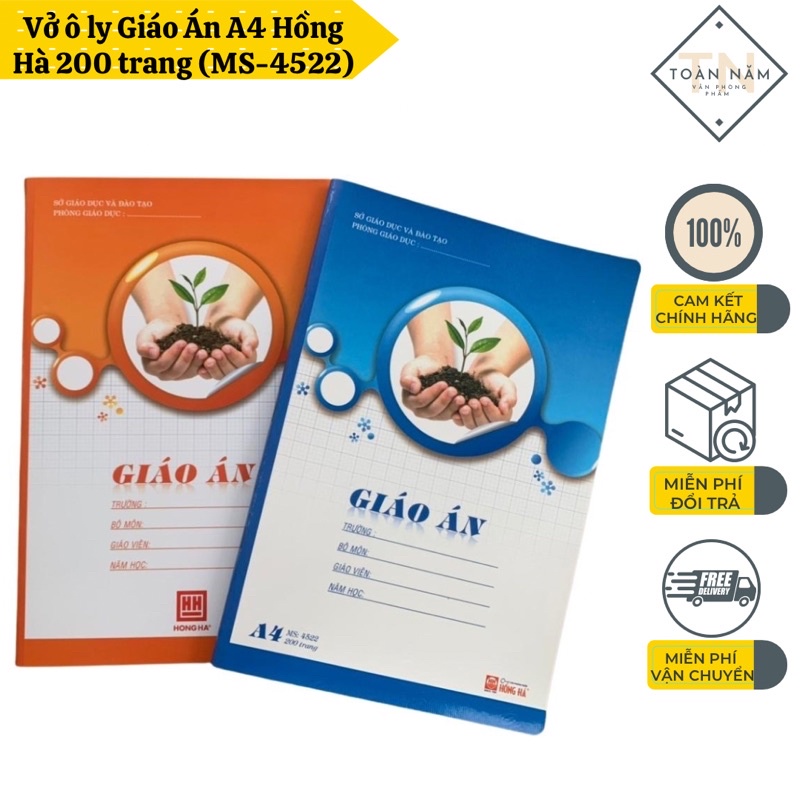 Vở ô ly Giáo Án A4 Hồng Hà 200 trang (MS-4522)