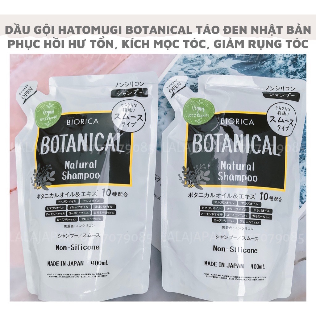 Combo Gội xả HATOMUGI NHẬT giảm rụng, phồng tóc, kiềm dầu Organic - Không chứa Silicone