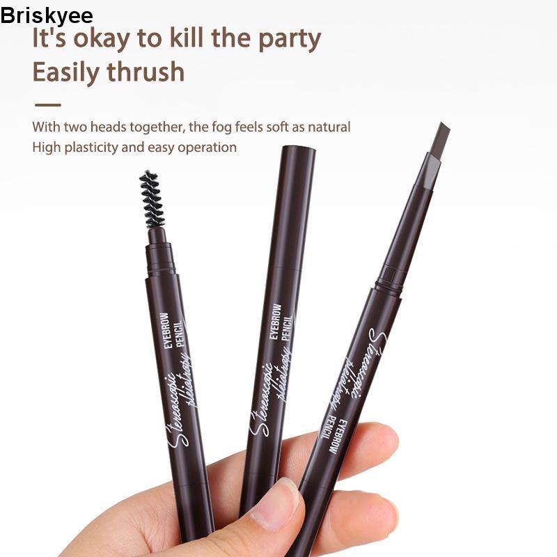 🎶Bút chì kẻ lông mày hai đầu hình tam giác xoay được chống nước chống mồ hôi lâu trôi