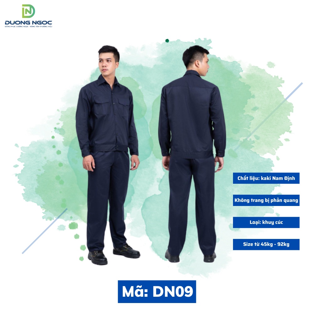 BỘ QUẦN ÁO BẢO HỘ CÔNG NHÂN MÀU XANH ĐEN DN09