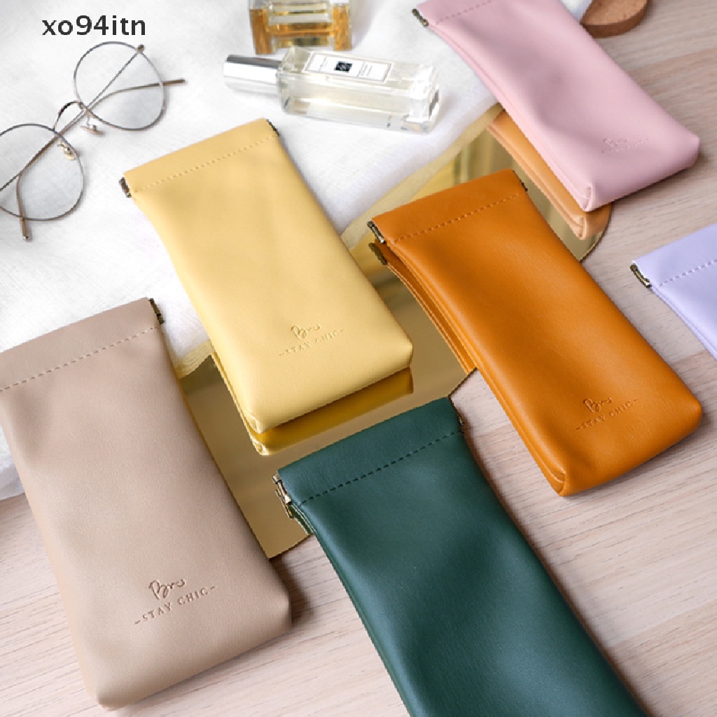 Túi Đựng Mắt Kính / Tiền Xu / Mắt Kính Cầm Tay Bằng Da PU Mềm Mini Chống Nước