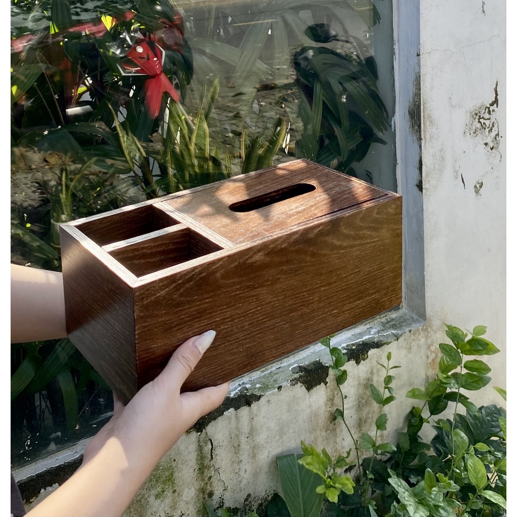 HỘP GỖ ĐA NĂNG SANG TRỌNG DÙNG ĐỂ ĐỰNG KHĂN GIẤY, ĐŨA, MUỖNG, NƯỚC TƯƠNG 2023 – LUXI DECOR