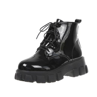 Giày bốt nữ da cổ cao hotrend buộc dây boot gót vuông đế 5cm Validep03 V329