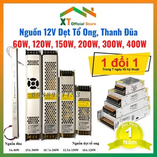 Nguồn tổ ong 12V-5A, 10A, 12.5A, 16.5A, 20A, 30A, nguồn đũa 60W ,dẹt từ 120W đến 360W